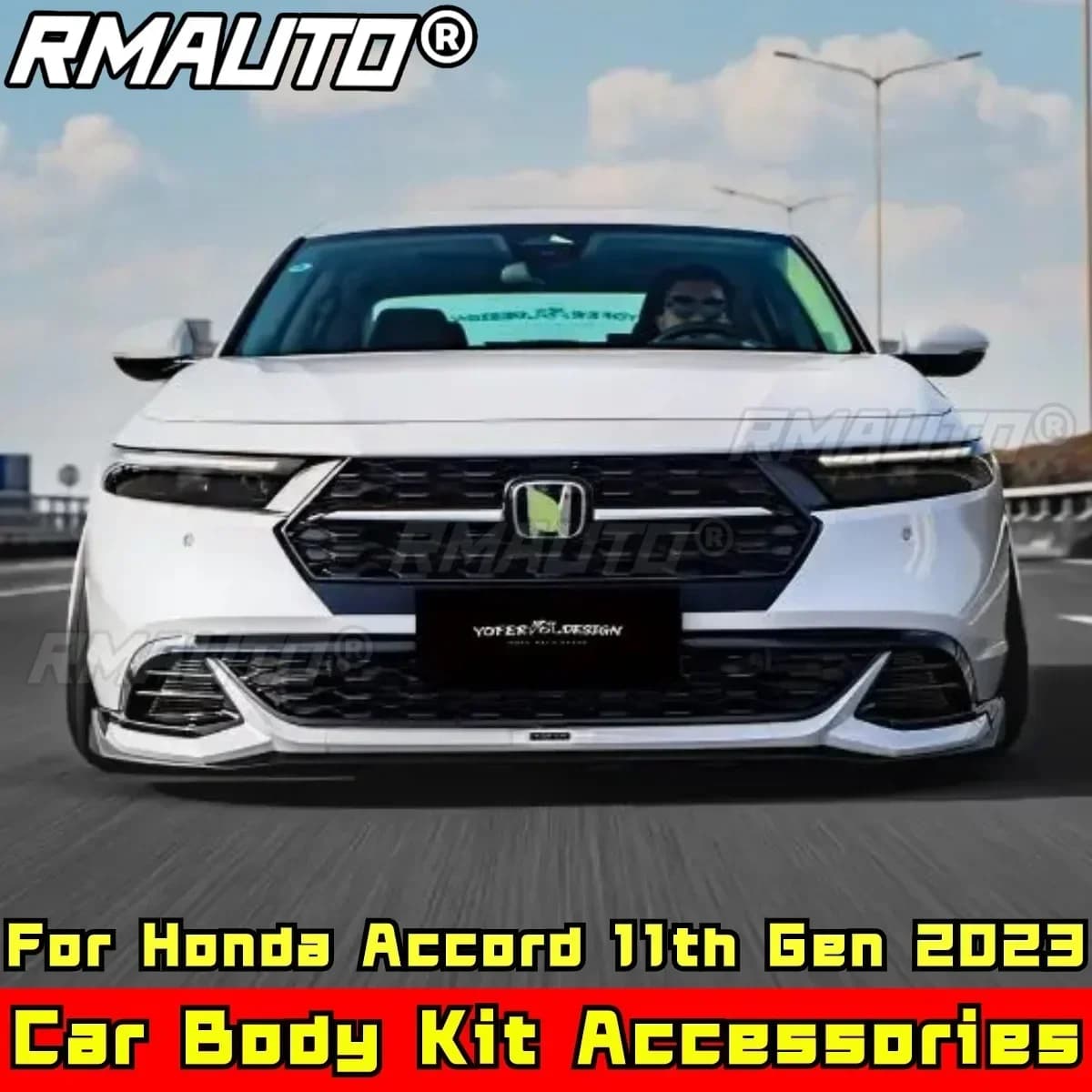 Per Accord Auto Paraurti Diffusore Body Kit Nero Lucido YOFER Stile Auto Paraurti Labbro per Honda Accord 11th Gen 2023 Accessori Auto