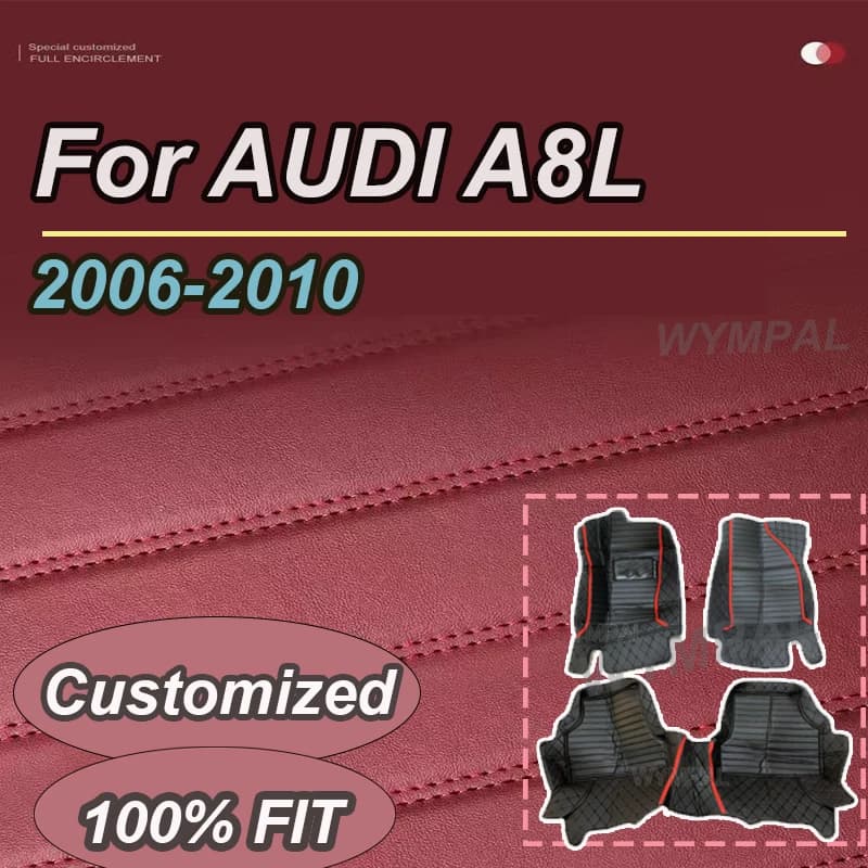 LUXURI Tappetini Per AUDI A8L D3 4E W12 5 posti 2006 ~ 2010 Anti-sporco Pad Tappeti Tappetino In Pelle Tappeti Pad Interni Accessori Auto