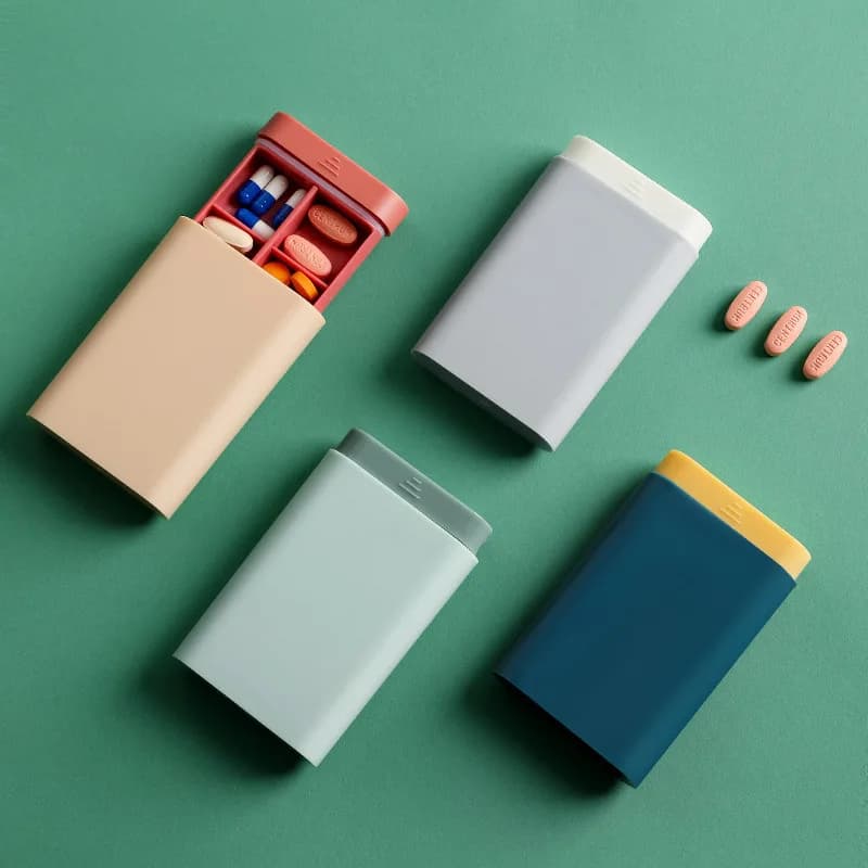 1 pc 6 griglie rectangle box medicines pill container travel pills storage capsules plastic fish oils Bo