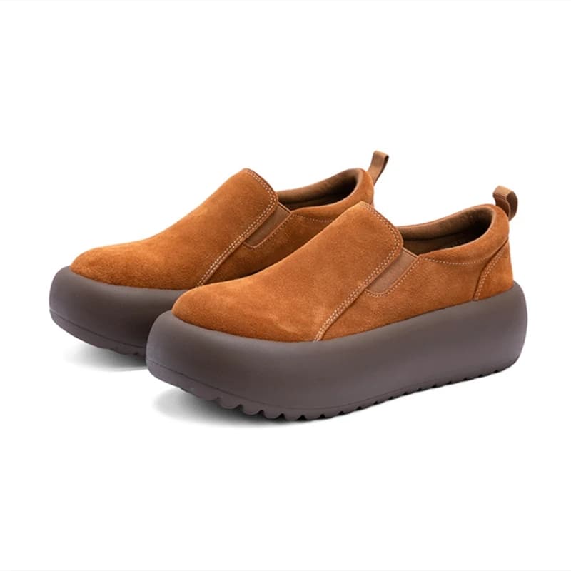 AIYUQI Women Loafers Genuine Leather 2026 New Platform Elastic Slip-on Shoes Female Large-size Retro Sneakers For Women