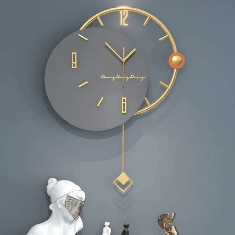Pendulum Silent Living Room Wall Clocks Modern Nordic Luxury Quartz Bedroom Wall Watch Creative Art Simple Home Decoration