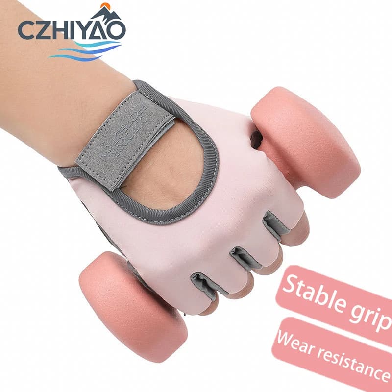 CZHIYAO non-slip silicone fitness glove with half-tip design and cushioning for gym, cycling, weight lifting and sports.
