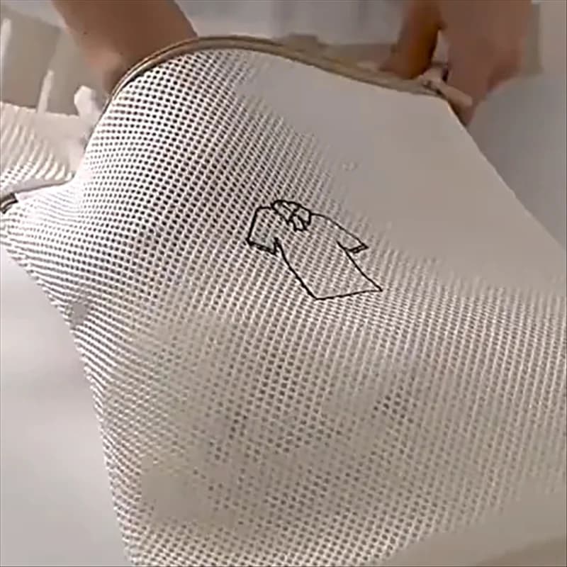 Set of beige embroidered linen bags, fine mesh, thickened, travel bags, for clothes washing