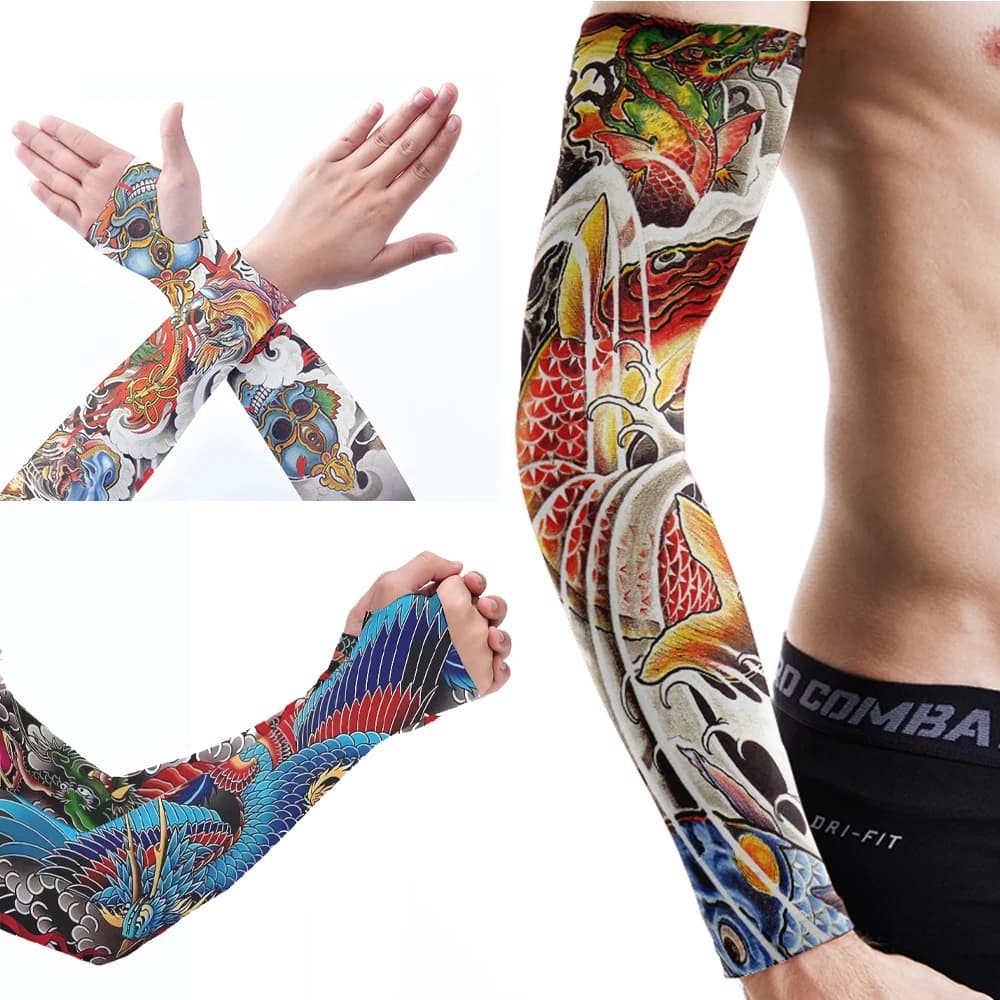 Maniche fredde estive, maniche ghiacciate, braccialetti, protezione UV, polsi, braccia floreali, guanti sportivi da ciclismo e da corsa stampati