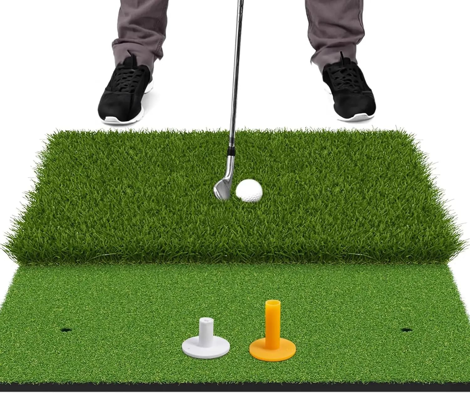 Tappetino Pieghevole per Golf 24x24 con Base in EVA, per Pratica Indoor e Outdoor, Doppio Strato con Tee in Gomma