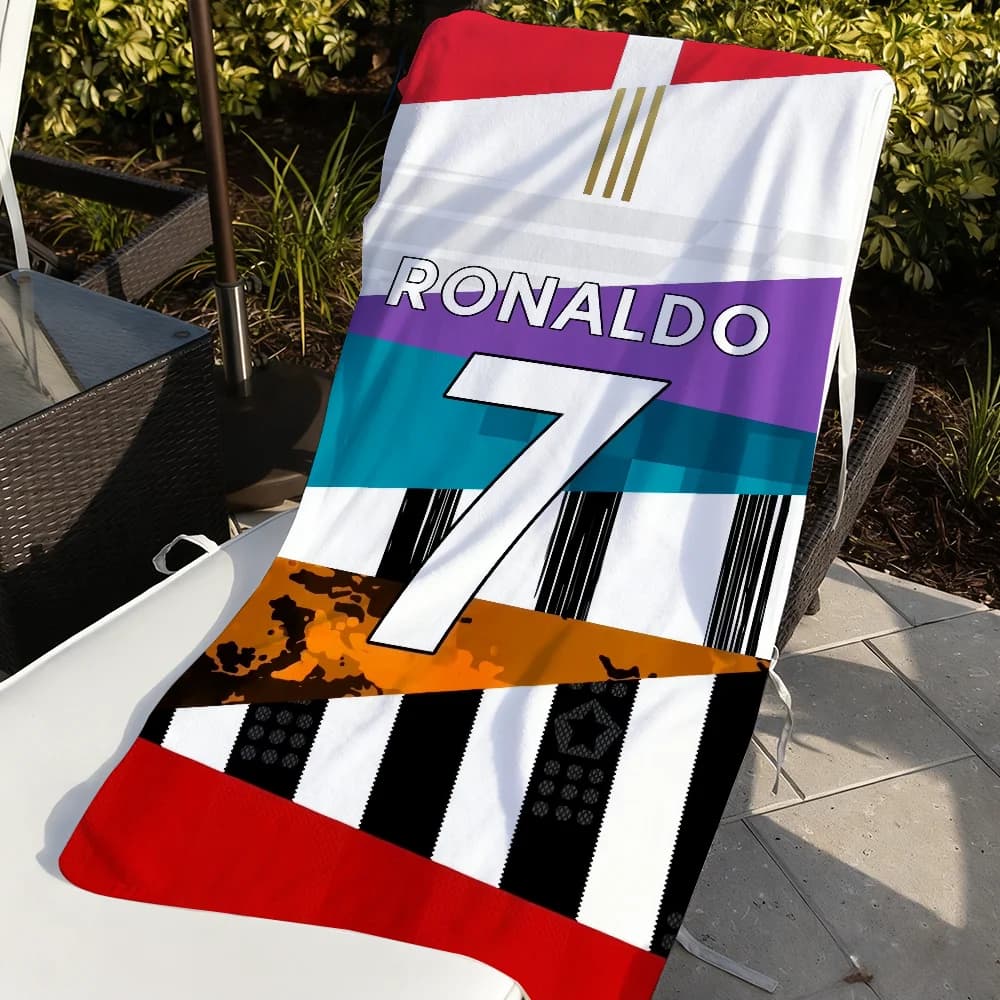 Asciugamano fresco con stella da calcio, regalo morbido per piscina, per viaggi, palestra, doccia, campeggio, sport ad asciugatura rapida, C-CR7-R-Sport, grandi asciugamani da spiaggia