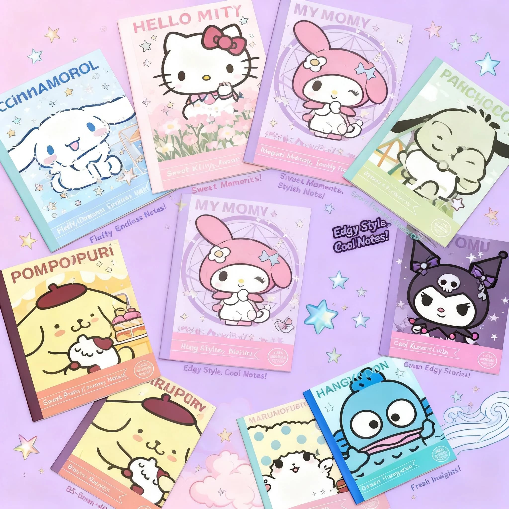 Quaderno B5 con Stampa Hello Kitty, Elegante e Pratico per Studenti, Cancelleria Scolastica, Ideale per Ostelli, Design Accattivante