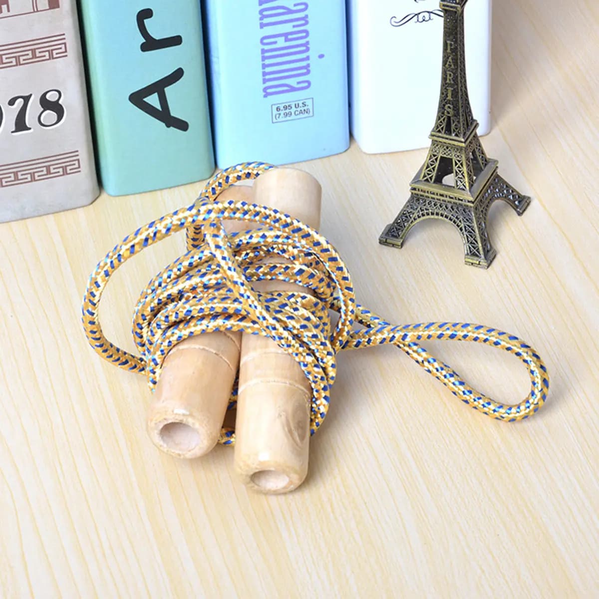 3Pcs Exercise Jump Rope Adjustable Skipping Rope Wooden Handle Lightweight Portable Fitness Training for Kids Adults