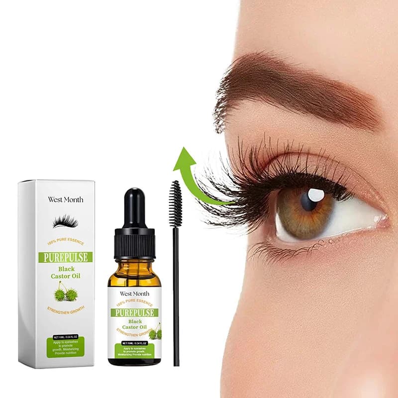 Liquid oil for the growth of the eyelashes Naturally black and beautiful Mascara extension delicate and without drooping
