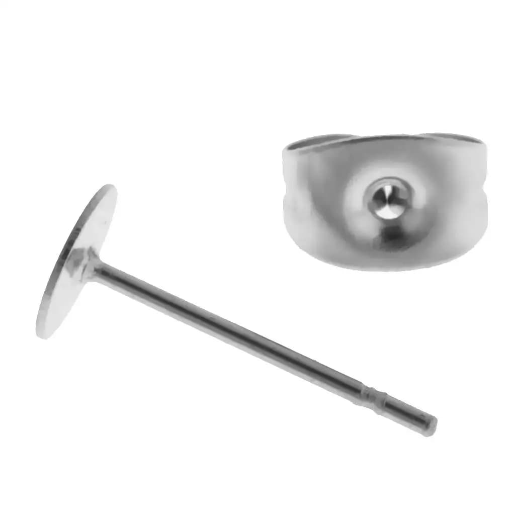 Pin Post Stud Earrings Stainless Steel Safety Backs Flat Pads for Luxury Jewelry Stainless Steel Earring Sets