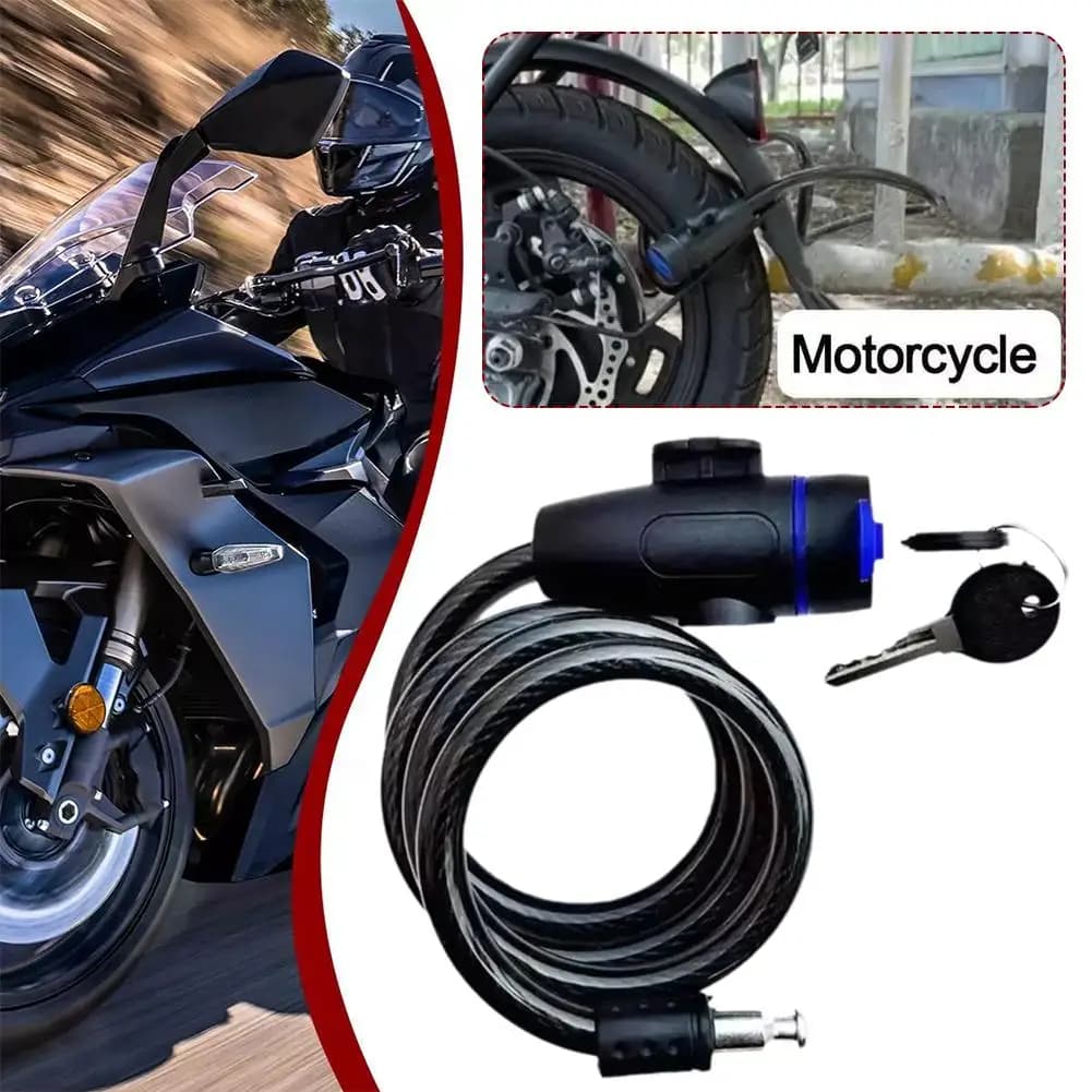 Lucchetto per catena per moto resistente Lucchetto per bici antifurto in metallo da 70 cm con 2 chiavi per la massima sicurezza e il rinforzo della bicicletta