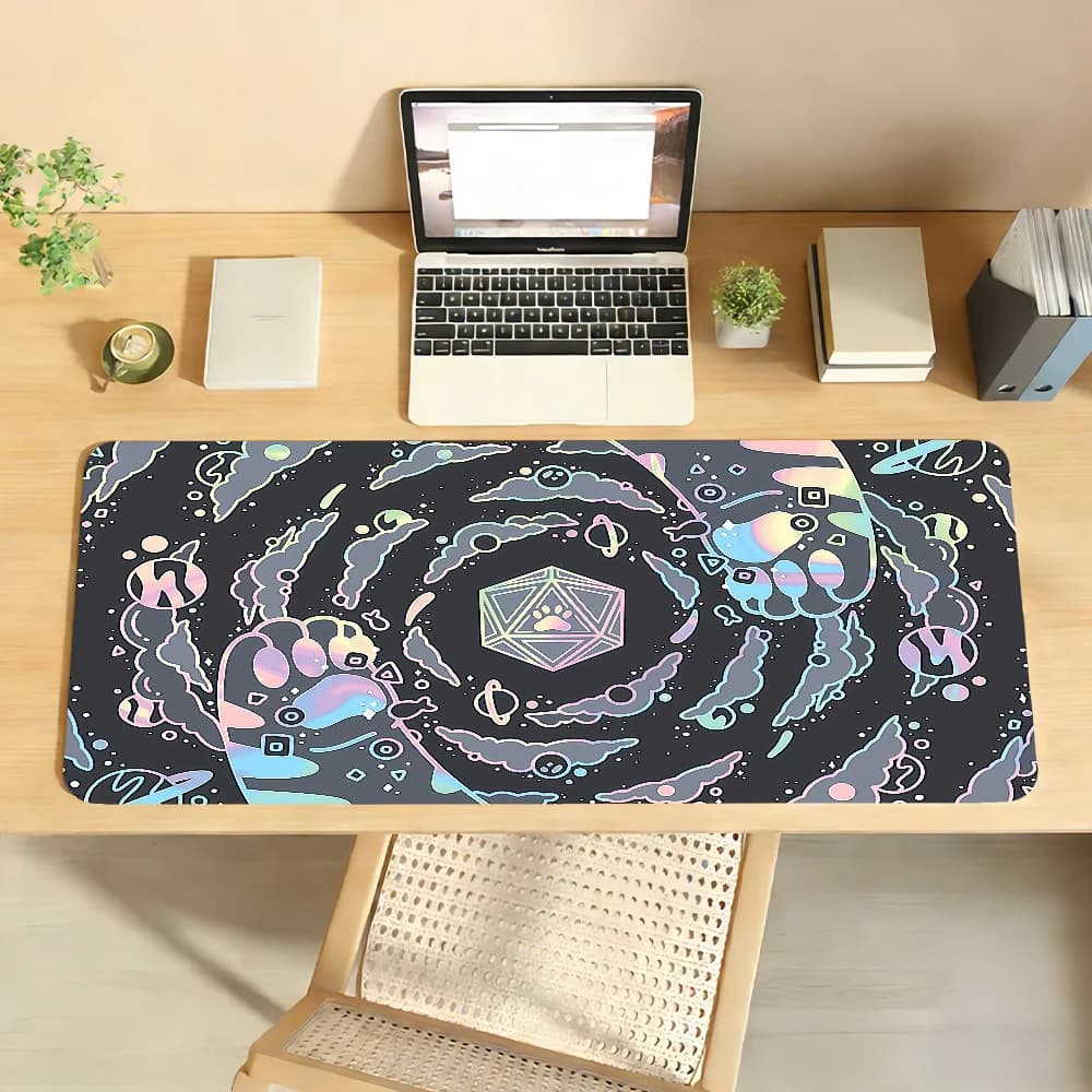 Tappetino per Mouse a Forma di Zampa di Gatto Anime, Antiscivolo con Bordo Bloccato, Accessorio per PC e Laptop, Tappeto XXL in Gomma per Ufficio e Gaming