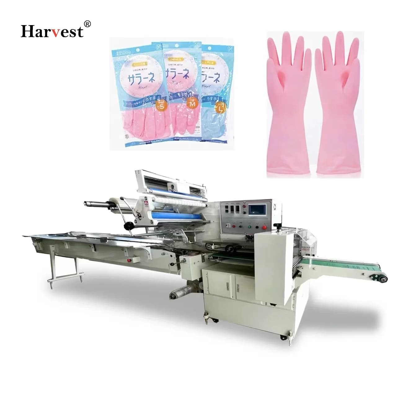 Confezionatrice automatica per flusso Confezione di cuscini Macchina confezionatrice per guanti in lattice per maschera medica monouso chirurgica