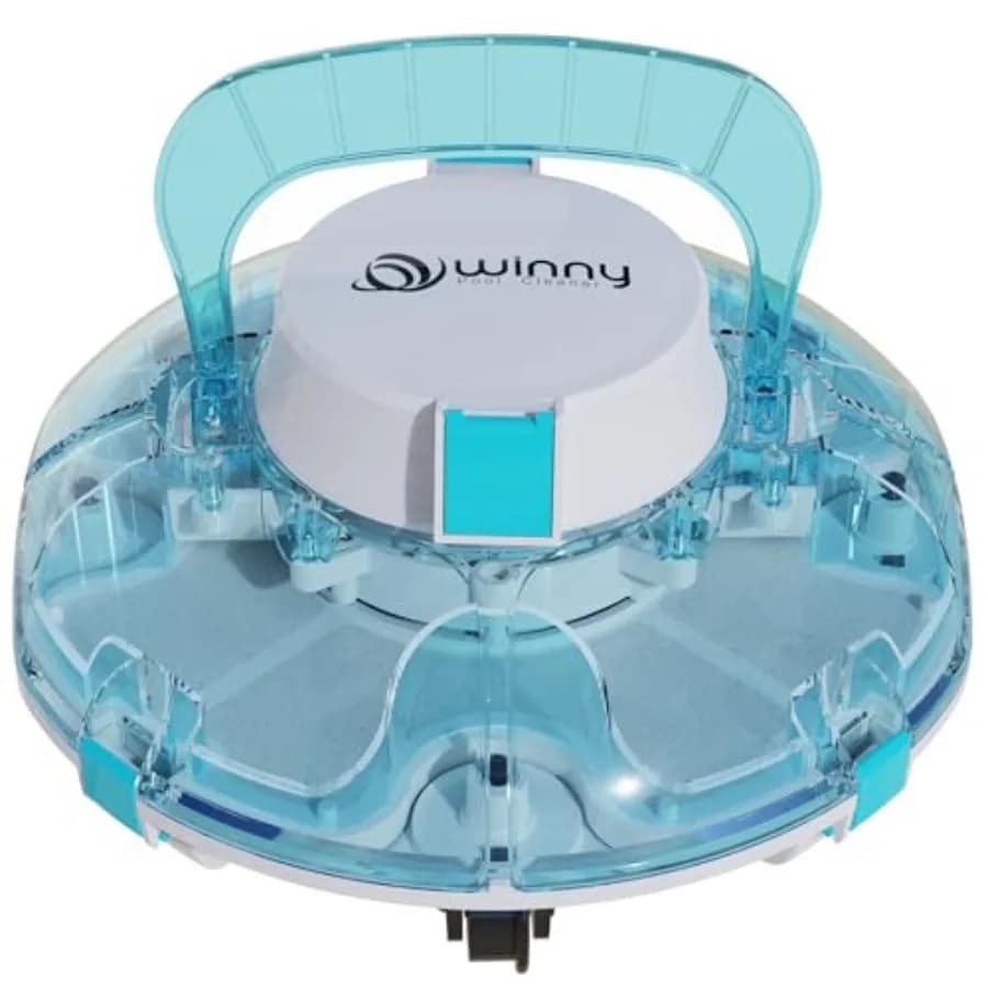 Robot aspiratore per piscine fuori terra: senza fili, in plastica ABS, blu cielo, autonomia 80 minuti, pulizia bordi, portatile, auto-parcheggio, compatibile