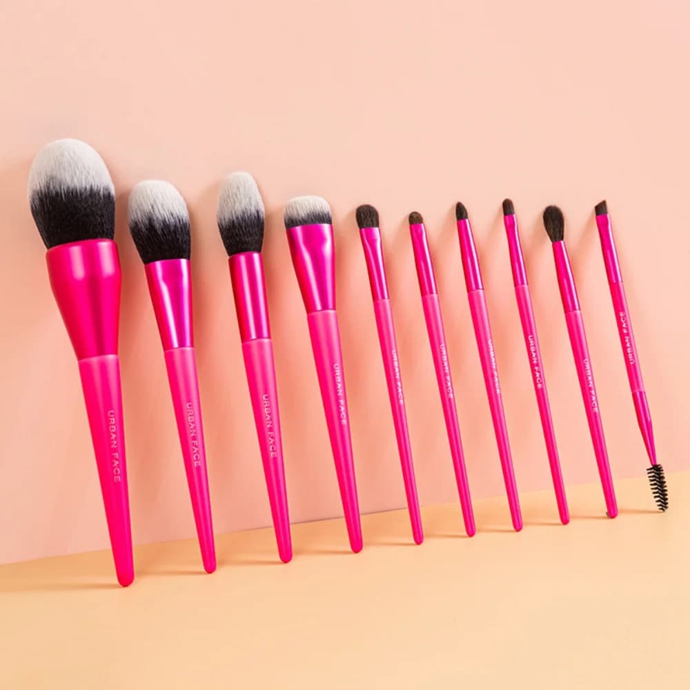 10pcs Makeup Brushes Set - Foundation Loose Powder Eyeshadow Lipstick Eyeliner Eyebrow Eyelash Contour Brush, Makeup Tools