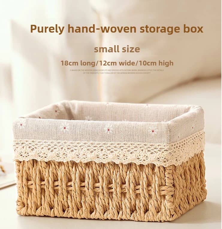Desktop Woven Storage Basket Home Living Room Miscellaneous Storage Box Snack and Toy Storage Basket Desktop Decoration