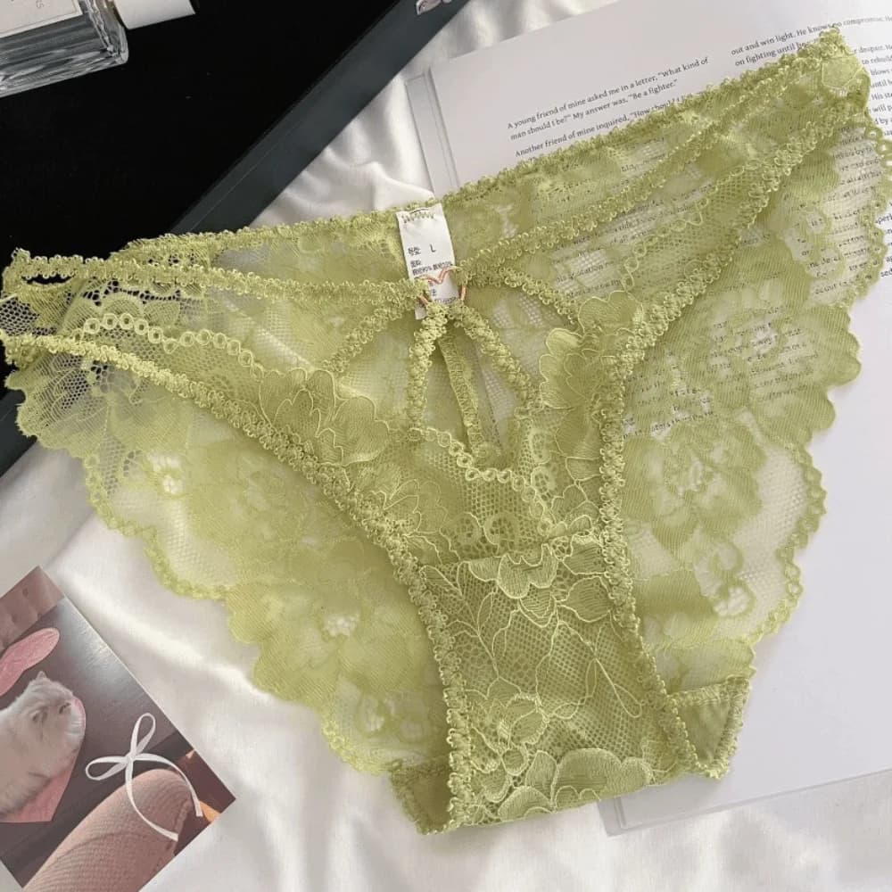 Slip in pizzo a vita alta da donna, intimo sottile in cotone trasparente con inserti in rete