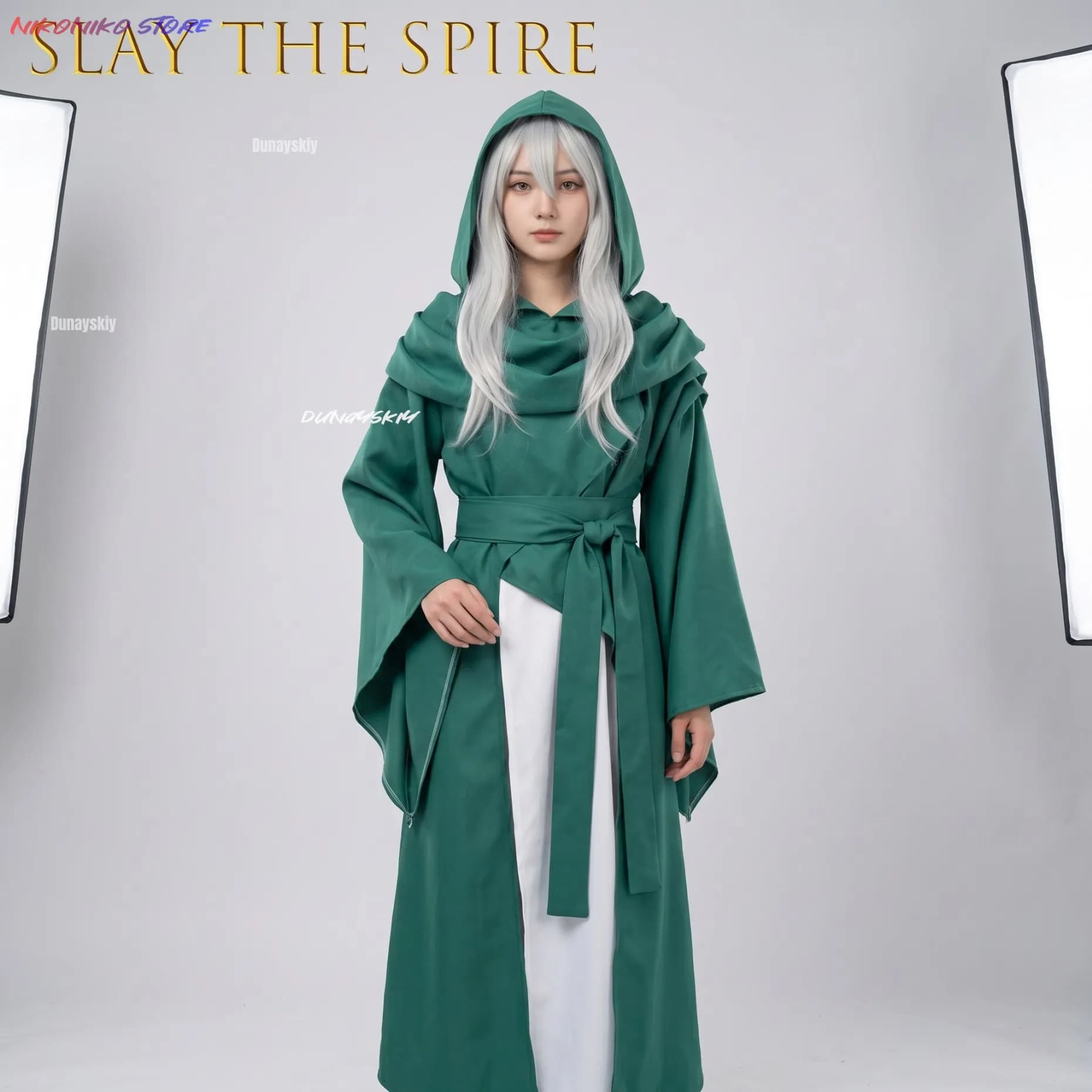 Mantello Bianco Slay The 2 Silent Cosplay Spire Cloak, Stesso Stile del Personaggio Anime del Gioco, per Halloween e Performance di Carnevale