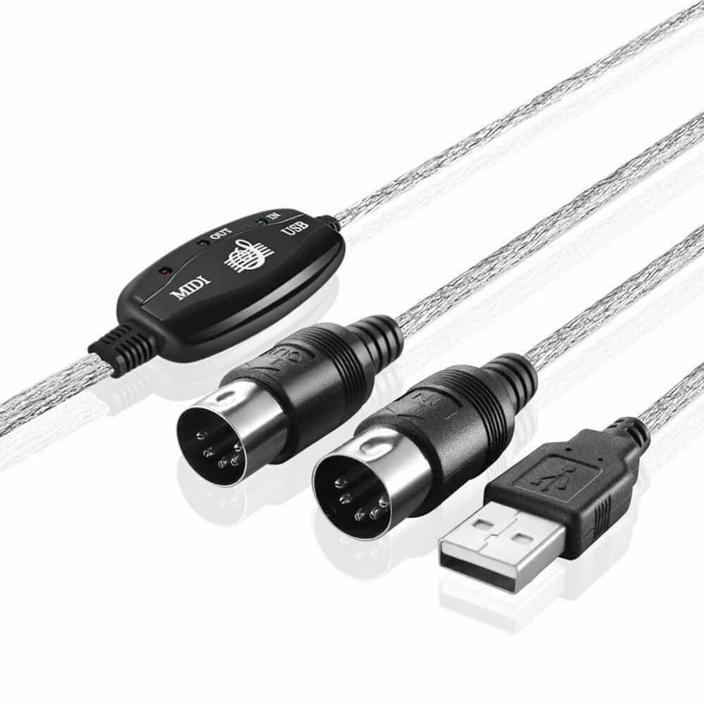 Adattatore convertitore cavo MIDI da USB a 5 pin da 2 m per sintetizzatore tastiera musicale pianoforte a PC portatile supporto XP/Windows7/8/10/Vista