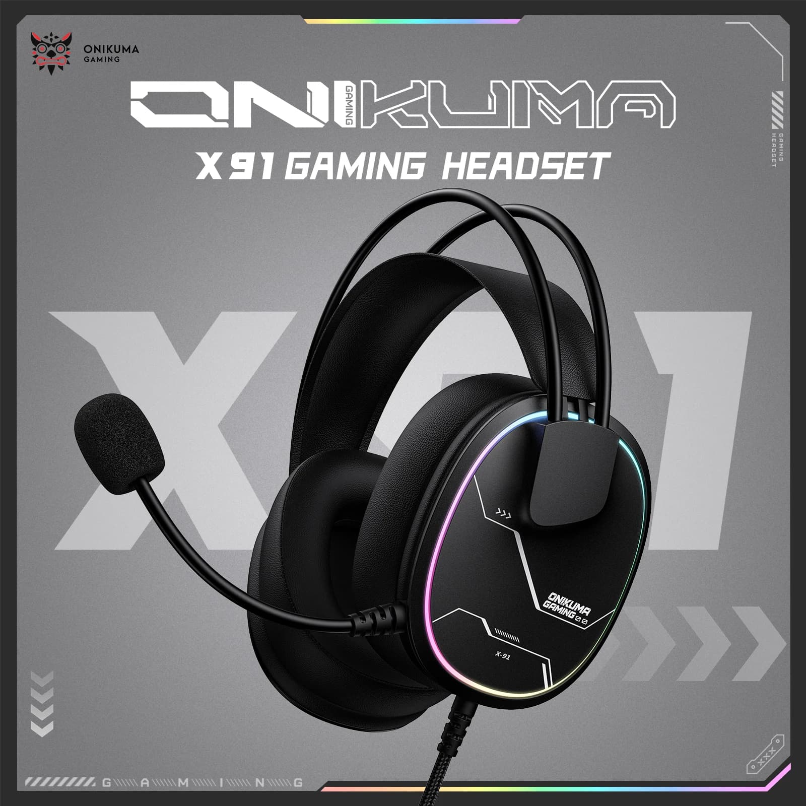 ONIKUMA X91 Game Headphones Hi-Fi surround sound/USB audio card for PC PS Wired gaming heads Ergonomic design