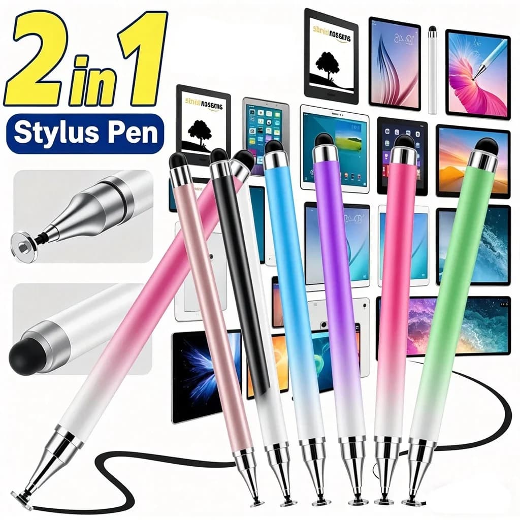 4/1 Pcs Universal 2 in 1 Stylus Pen for Smart Phone Tablet Drawing Capacitive Pencil Android Screen Touch Pen For iPhone Samsung