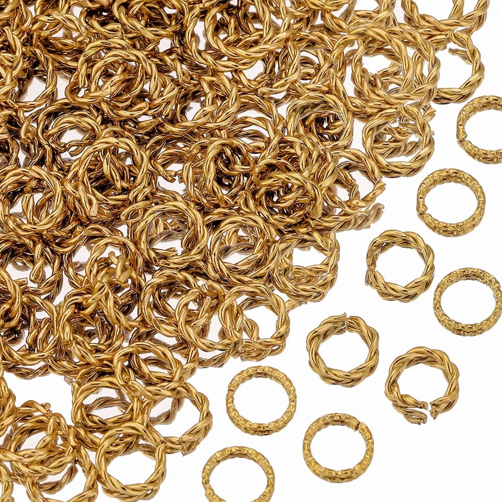 20 Pieces Round Connectors Stainless Steel Braided, Open Rings Mirrors for Creation of Fai-da- Jewelry ♪