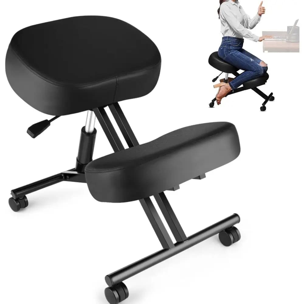 Sedia Ergonomica Inginocchiata Regolabile in Altezza con Cuscino per Meditazione e Uso in Ufficio