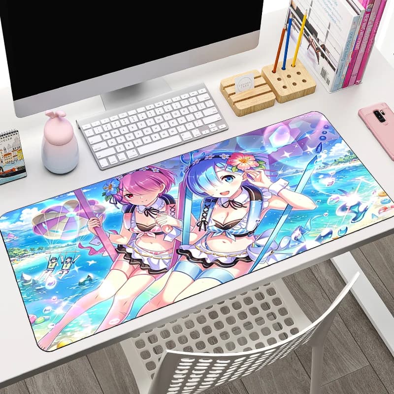 Japan Anime Mousepad R-Re Zero Rem Cute Office Deskmat Anti-slip Game Keyboard Protect Mat HD Printing Computer Gaming MousePad