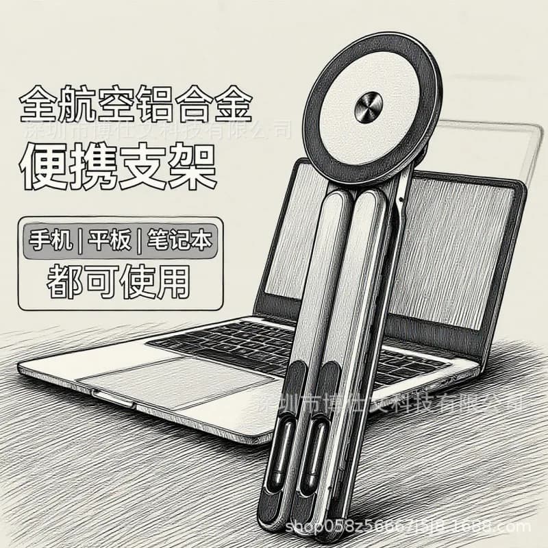 2026 Spot E05 aluminum alloy mobile phone tablet holder X-type laptop bracket folding magnetic mobile phone holder