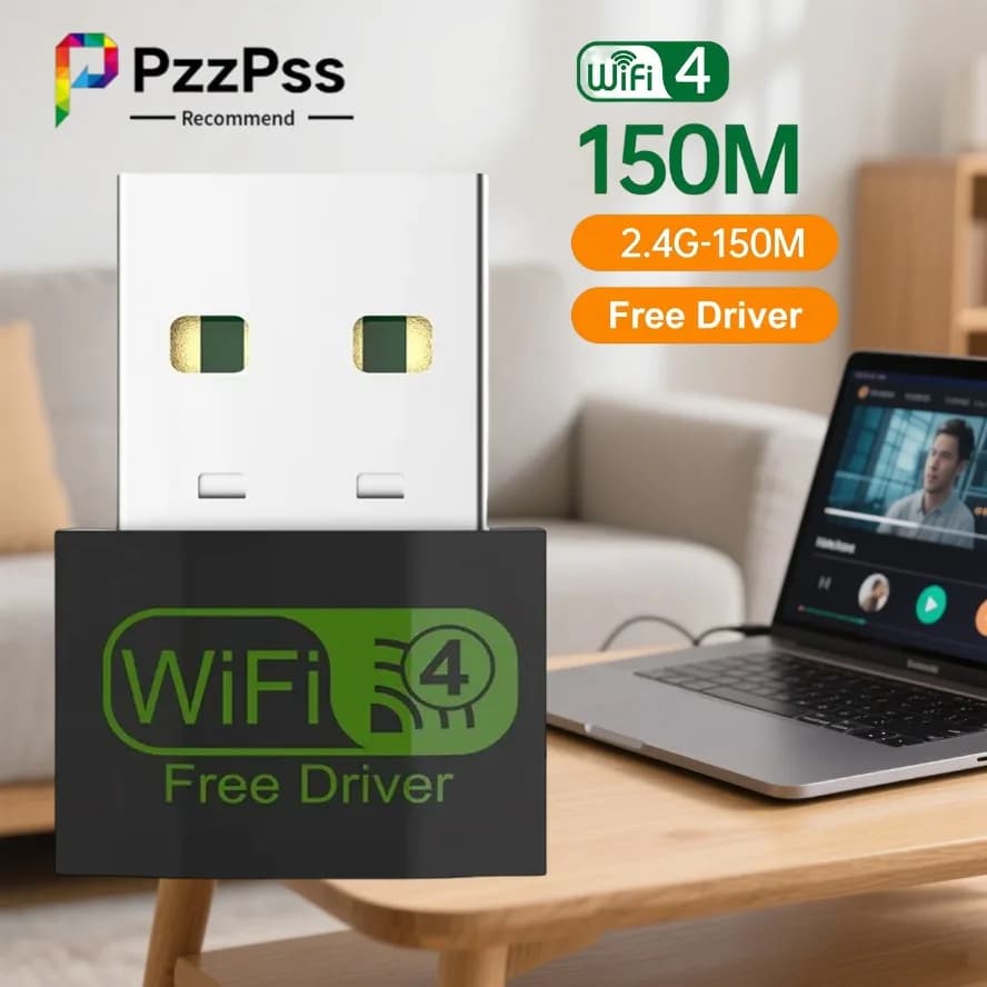 PzzPss Mini 150Mbps USB Wifi Adattatore 2.4G Scheda di Rete Wireless Wifi Antenna Ricevitore Wifi Per Il Computer Portatile Desktop PC Win7/8/10 /11