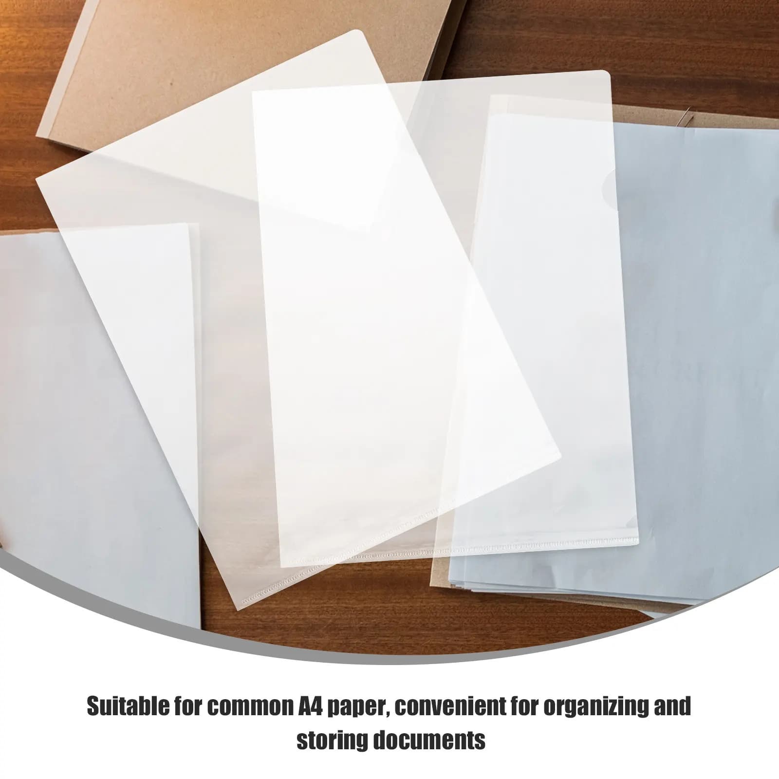 20Pcs Clear Document Folder Transparent File Sleeves Protective Sheets Office Study Document Organizer Page Protectors Bulk