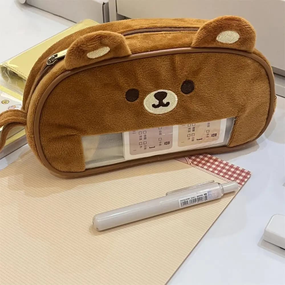 Anime giapponesi Rilakkuma Astuccio in peluche finestra di visualizzazione studente Borsa portaoggetti per cancelleria cartone animato itabag regalo di compleanno