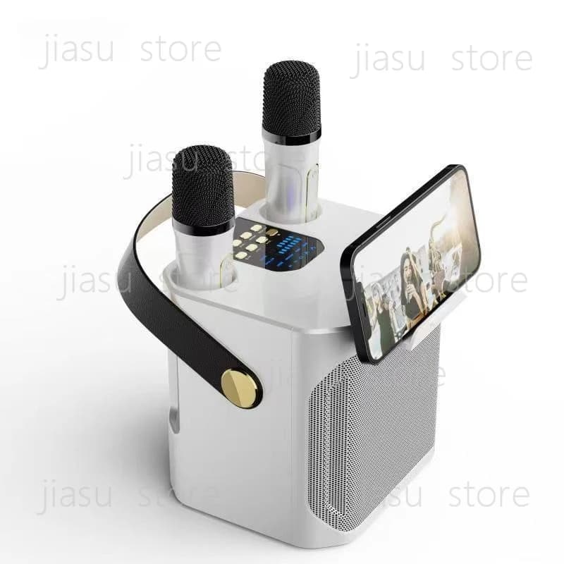Sistema Karaoke Portatile Ricaricabile S882 con 2 Microfoni per Feste in Famiglia e all'Aperto