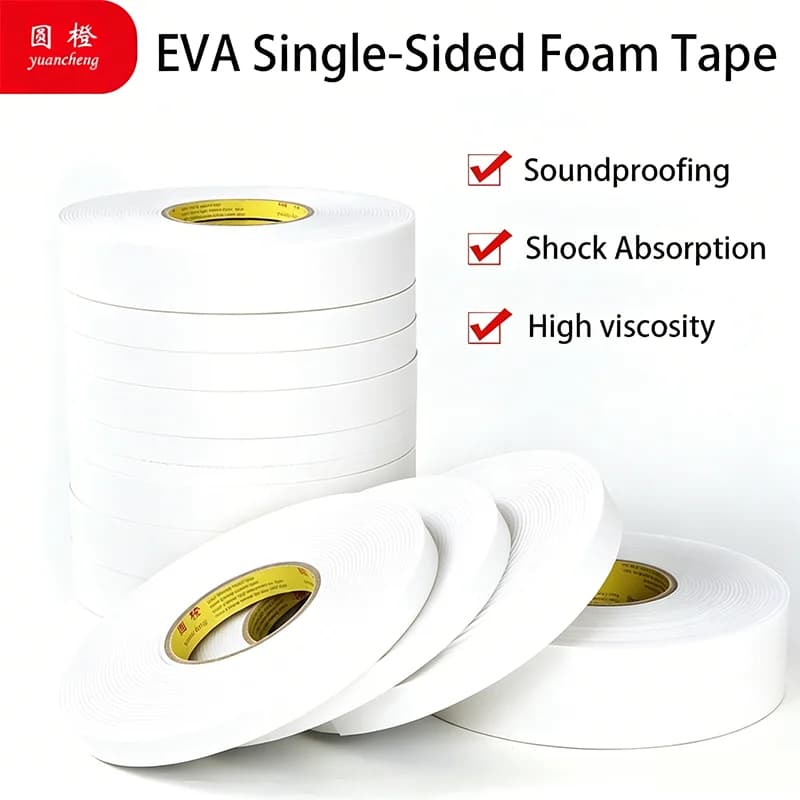 White EVA Foam Single Sided Tape Self Adhesive Shockproof Insulation Sponge Tape For Wall Mount Fixing