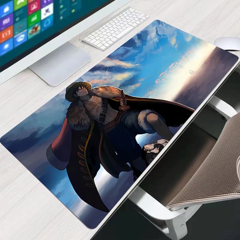 Tappetino per mouse 90x40cm One Piece Luffy, decorazione per gamer, tappetino da scrivania per PC, mousepad per laptop, accessori da gioco, tappetino per tastiera Varmilo