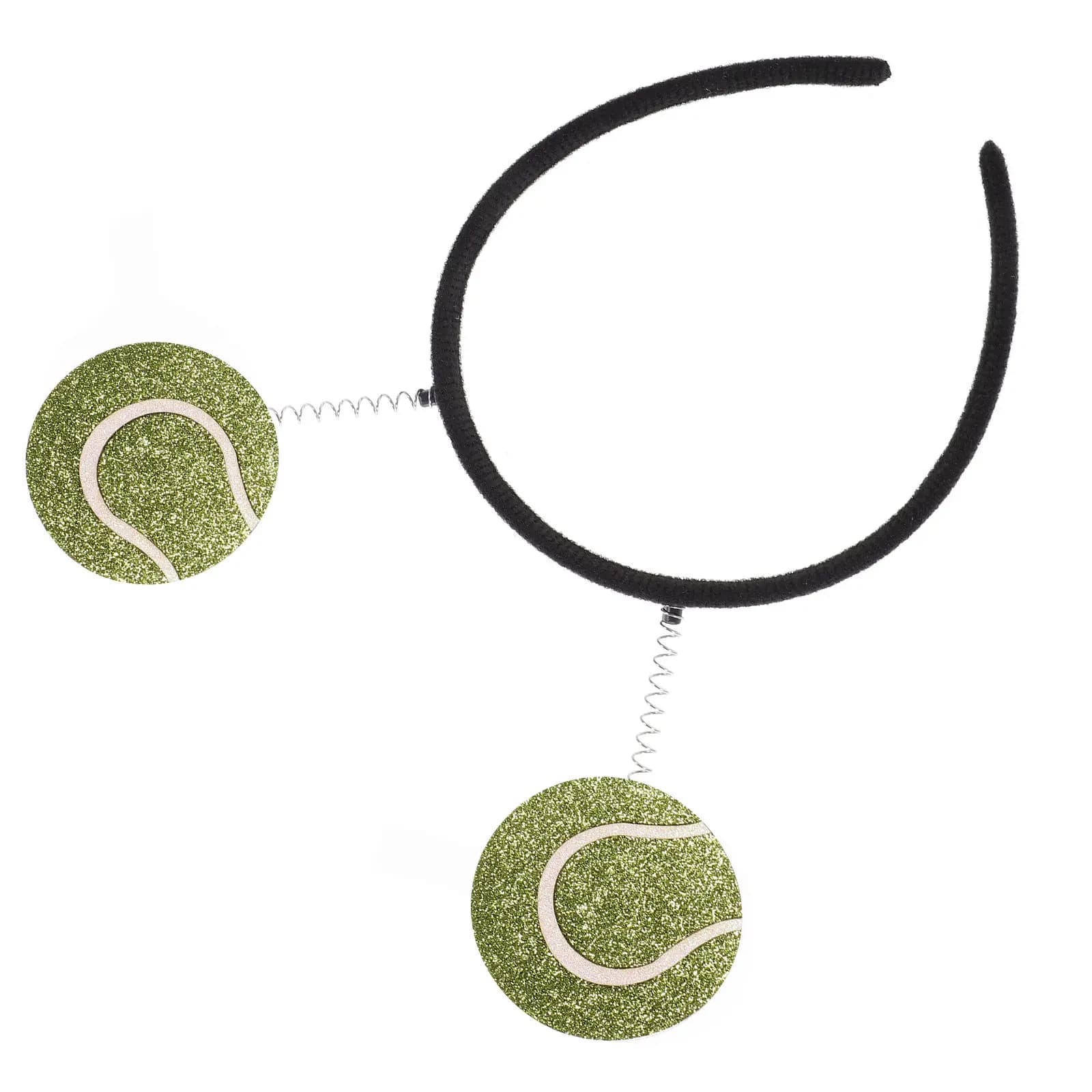 Fascia per capelli da tennis con pallina a molla, accessorio per capelli, cerchietti per feste, fascia sportiva, decorazione creativa per feste di compleanno e festival