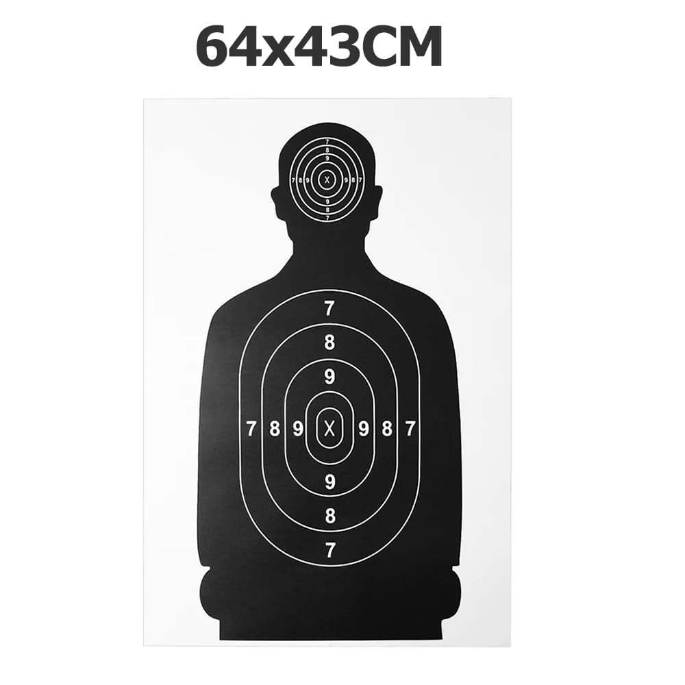20pcs Shooting Target Paper 64x43cm Human Body Shape Target Papers for Archery Gun Slingshot BB Gun Shooting Practice Airsoft