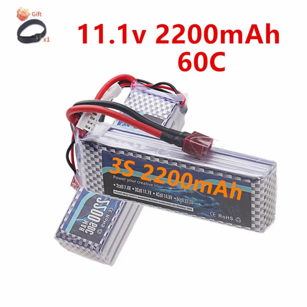 3S 11.1V Lipo Battery Deans T / XT60 2200mAh 60C For RC Helicopter Aircraft Quadcopter Cars Airplane Spare Parts Upgrade 1500mAh