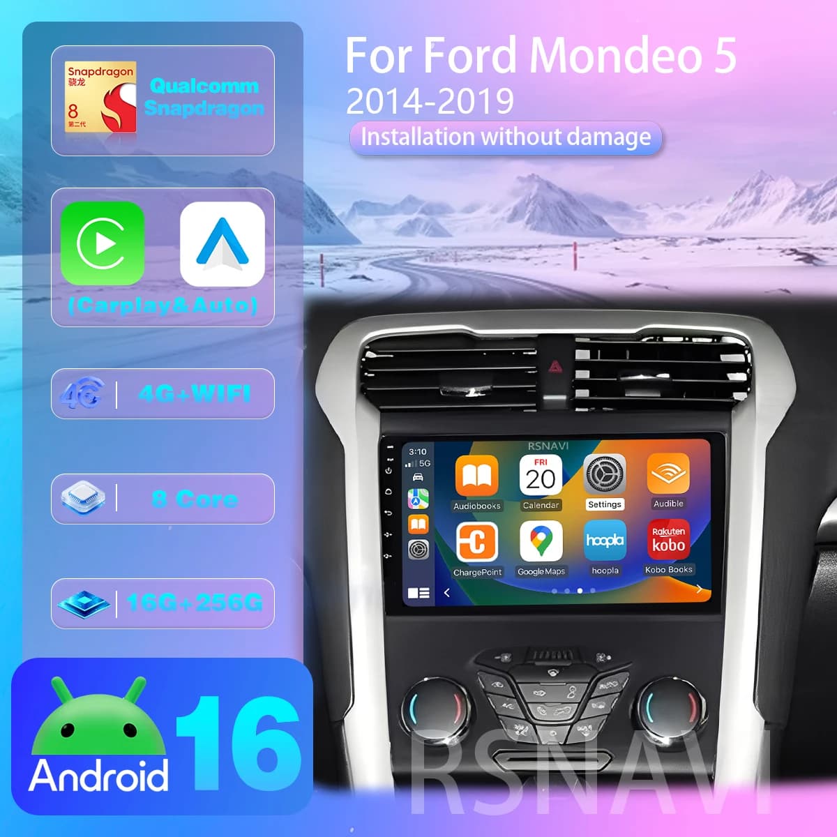 Android 16 Carplay per Toyota 4Runner 2014-2019 Navigazione GPS Lettore Video Stereo Multimediale Controllo App Auto Schermo QLED
