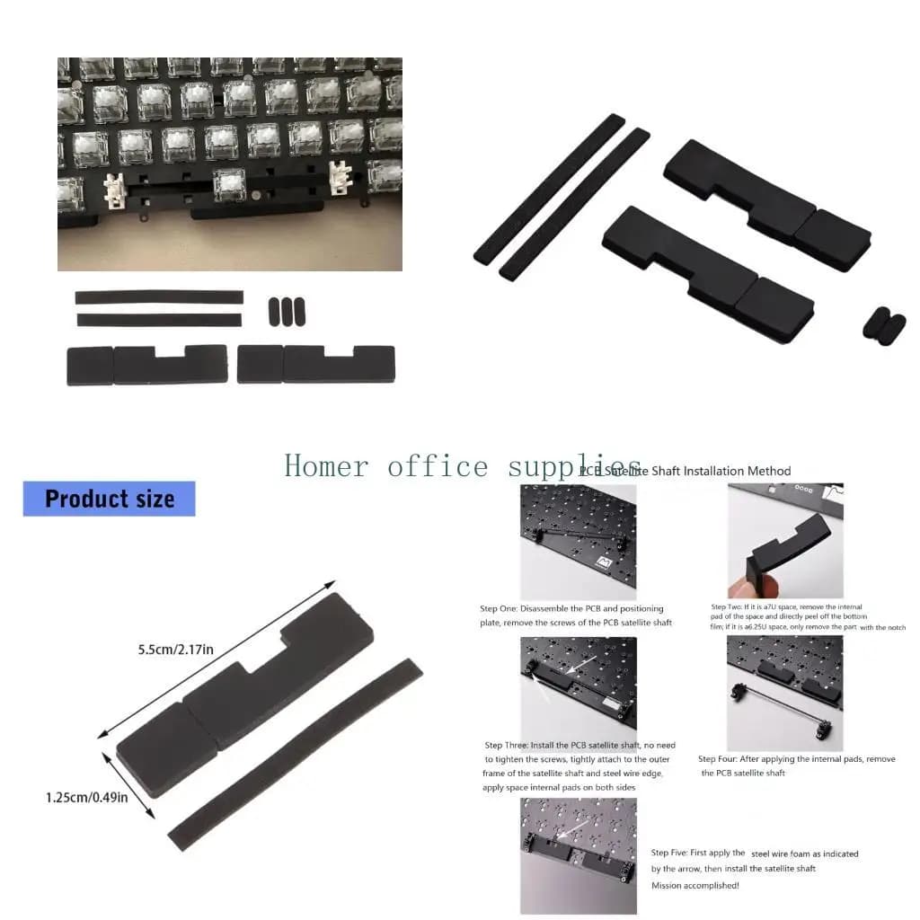 K43B 6PCS High Elasticity EVA Foam Padding Set For Mechanical Keyboard Stabilizers Noise Absorption