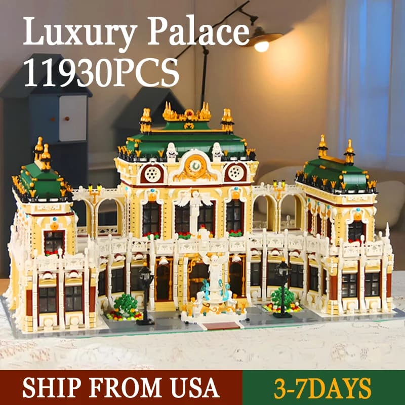 11930PCS Luxury Palace Building Blocks Street View Model MOC Small particle assembly Brick toys Birthday gifts ideal for holidays