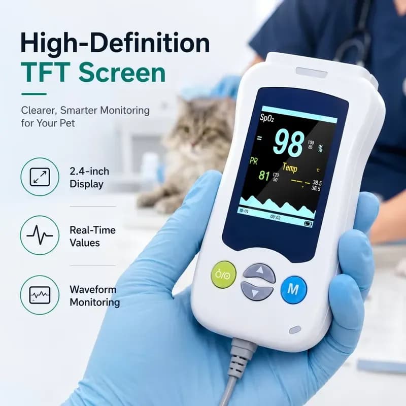 2026 New, High Quality, Compact Portable Rechargeable Veterinary Pulse Oximeter Pet for Home Use Dog Cat
