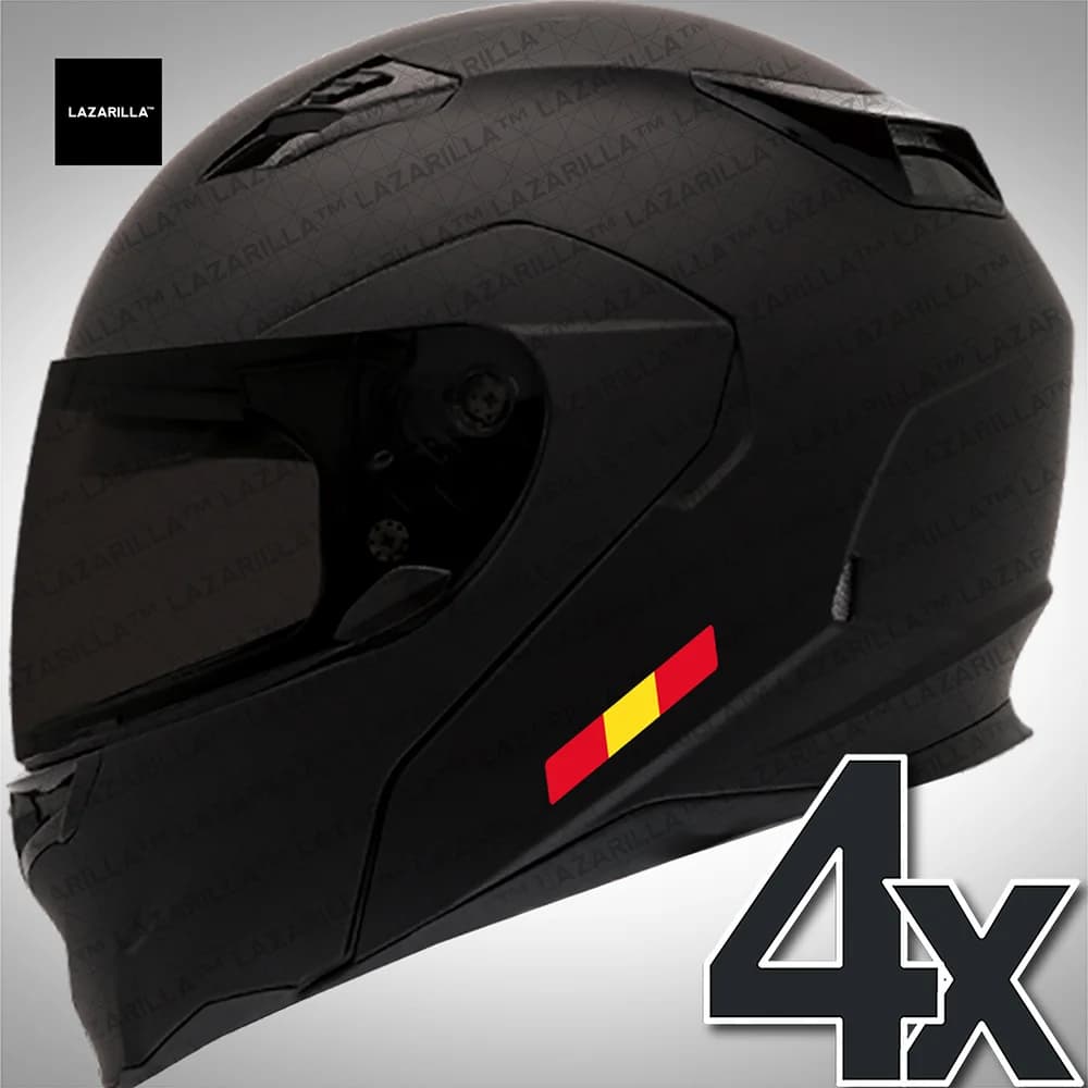 Matte Spanish Flag Arrow Decals 4Pcs Waterproof Removable Stickers for Car Bike Helmet 2.56 Inch