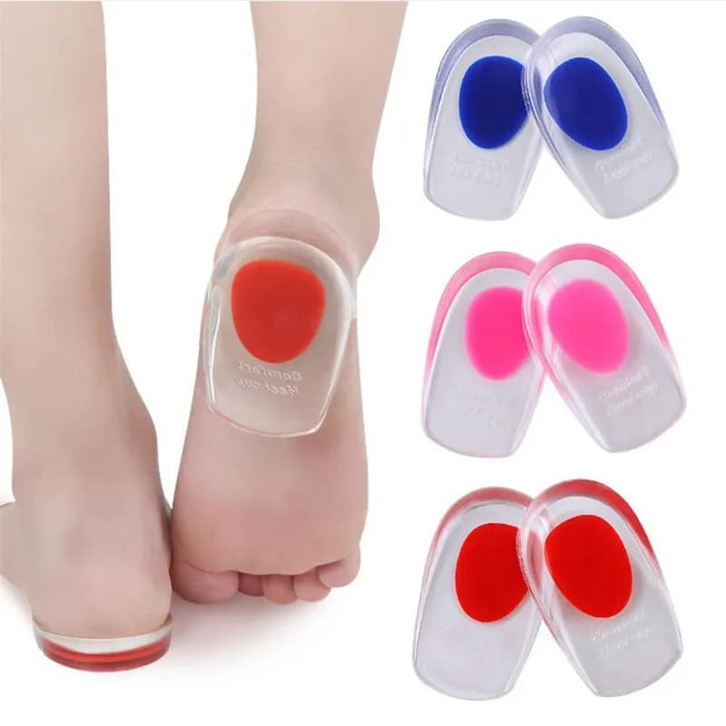 1 paio di solette in gel di silicone morbido, cuscino per il tallone, per alleviare il dolore, massaggiatore per i piedi, per il comfort e l'aumento dell'altezza