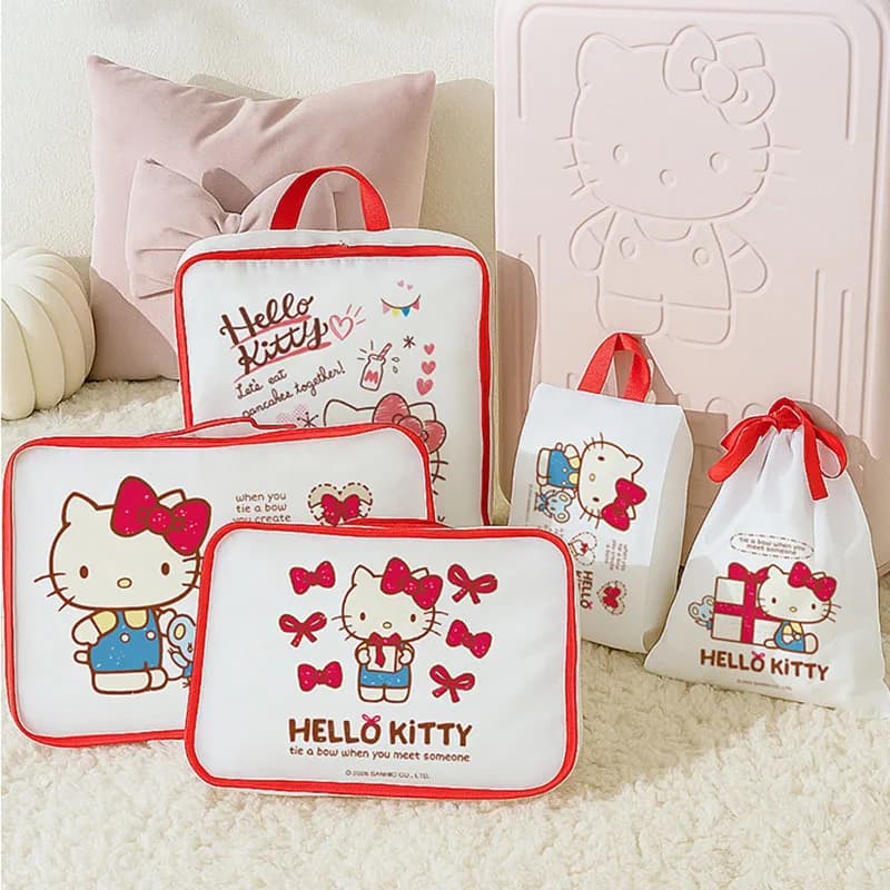 Borsa da Viaggio Anime Hello Kitty, Organizer per Vestiti, Biancheria Intima e Scarpe, Contenitore per Ripackare i Bagagli