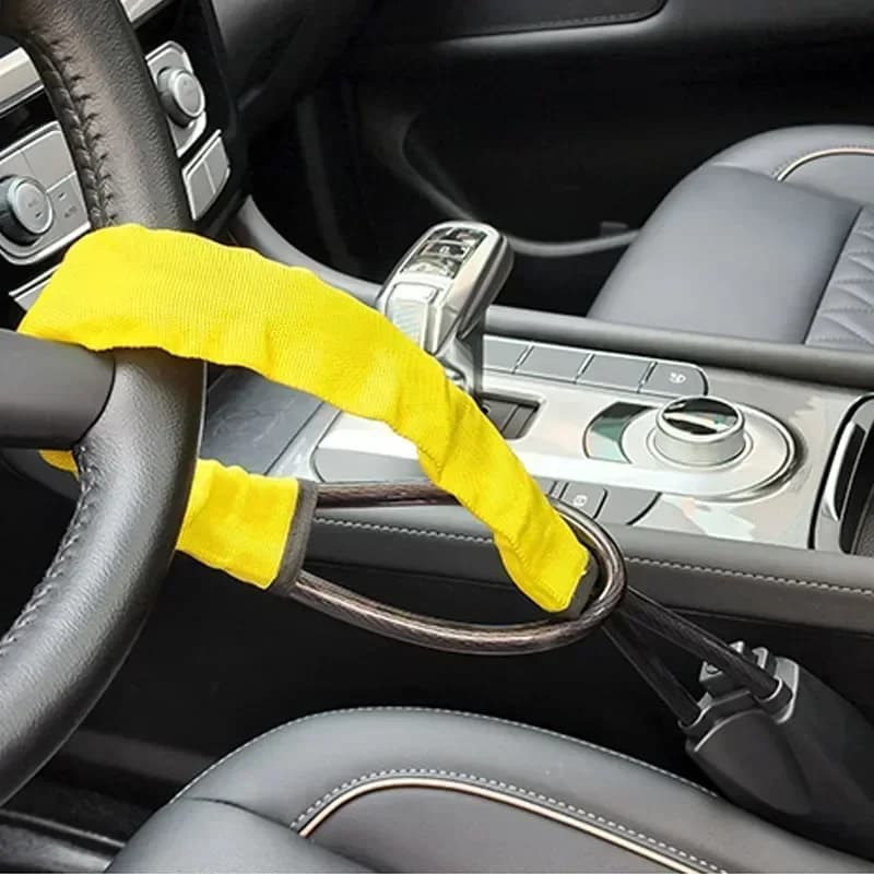 Universal Car Steering Wheel Lock With Seat Belt Buckles Sturdy Lock Theft Prevention Anti Device Lock For Truck SUV Van RV