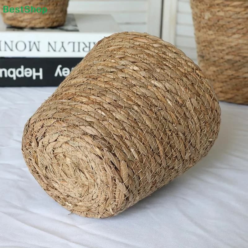 ♩Handwoven Seagrass Plant Pots,Natural Flower Basket Planter Containers for Indoor & Outdoor Home Decor