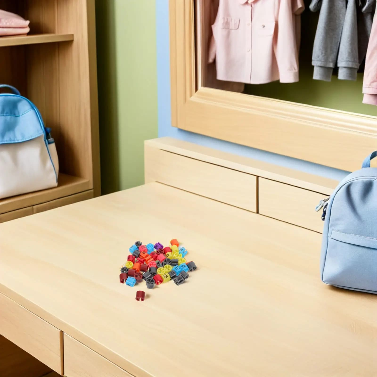 160 Pezzi Anelli Segnapollici in Plastica per Appendiabiti, Anelli Circolari Colorati per Vestiti Bambini, Etichette per Organizzazione Armadio