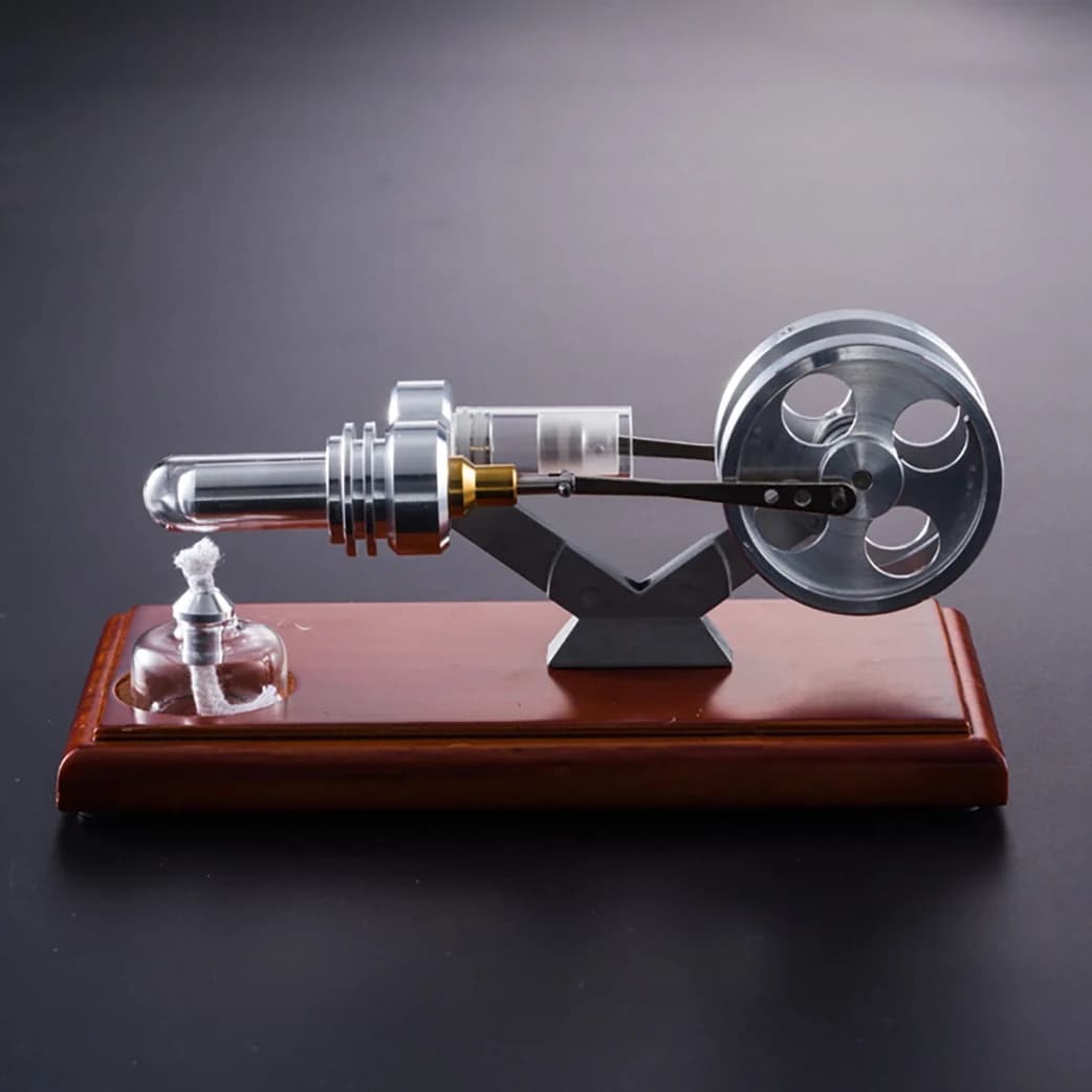 A3#(Upgraded) 1677F Hot Air Stirling Engine Twin Flywheels Education Toy Electricity Power Generator Science Experiment Toy Gift