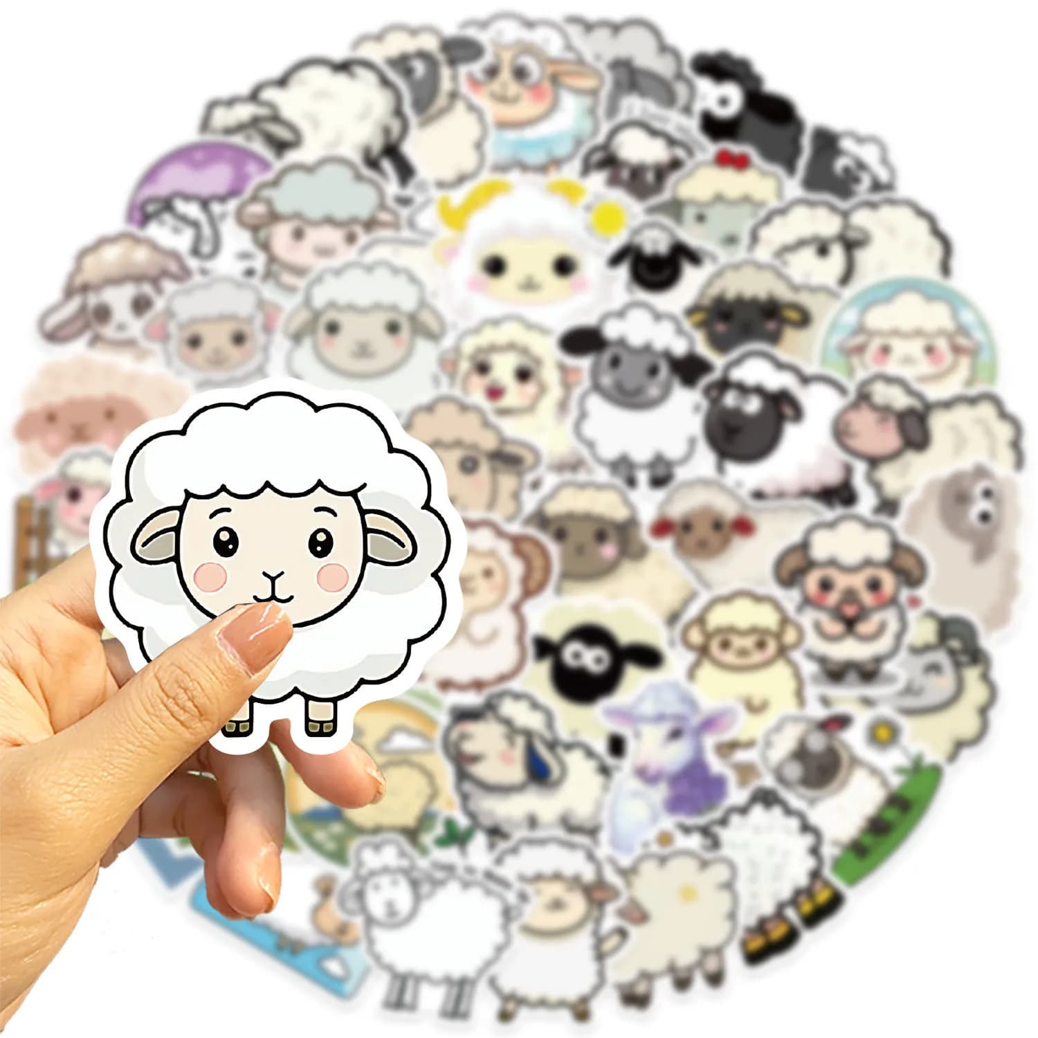 50 pezzi simpatici animali meme graffiti adesivi pecora decorazione del fumetto stile pastorale giocattoli per bambini laptop chitarra auto bici decalcomanie